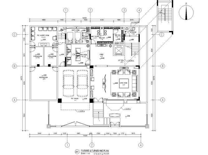 马丁私人住宅平面图资料下载-四层私人别墅室内装修施工图 效果图